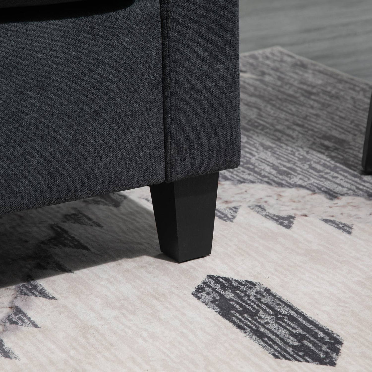 Corner Sofa Fabric Sofa Corner Couch Couch Set Reversible Chaise Longue L-Shape Dark Gray 197X139X91Cm