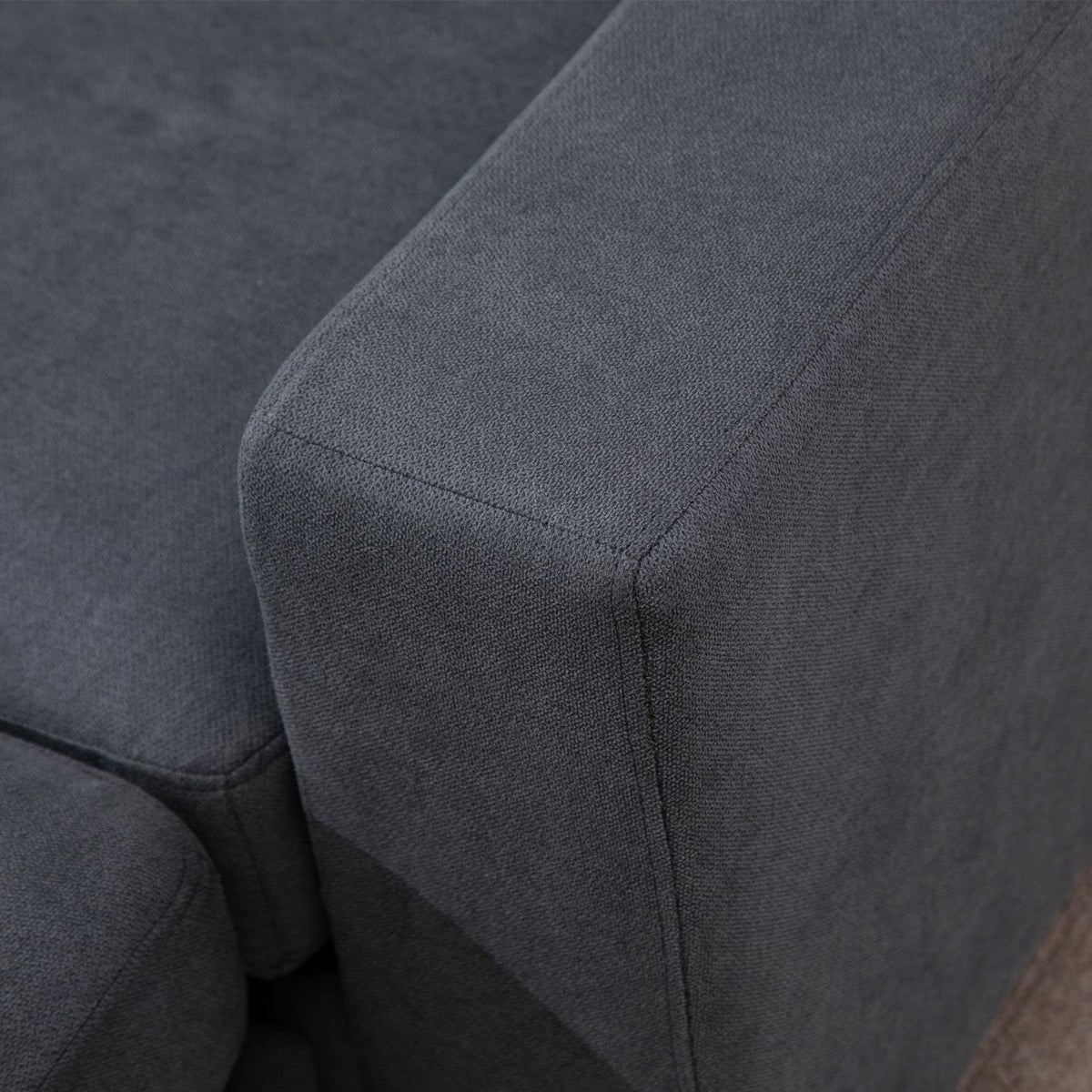 Corner Sofa In L-Shape Gray Corner Couch With Chaise Longue, Linen Look, For 3 People, 93X136X85Cm