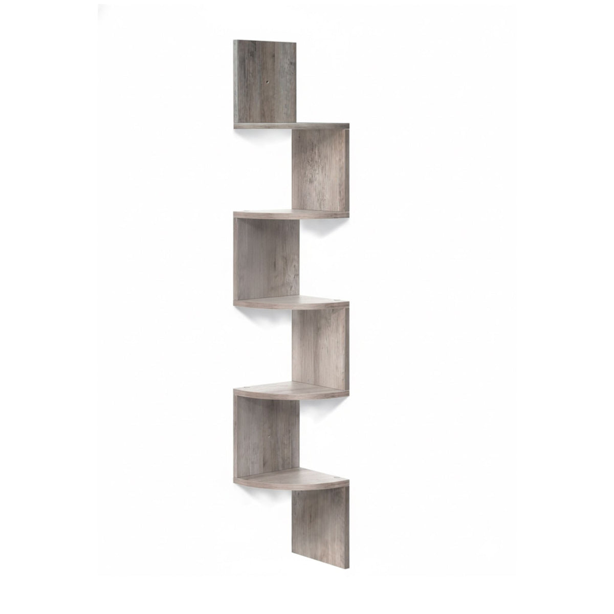 Corner Wall Shelf, 5 Tiers, Zigzag Design