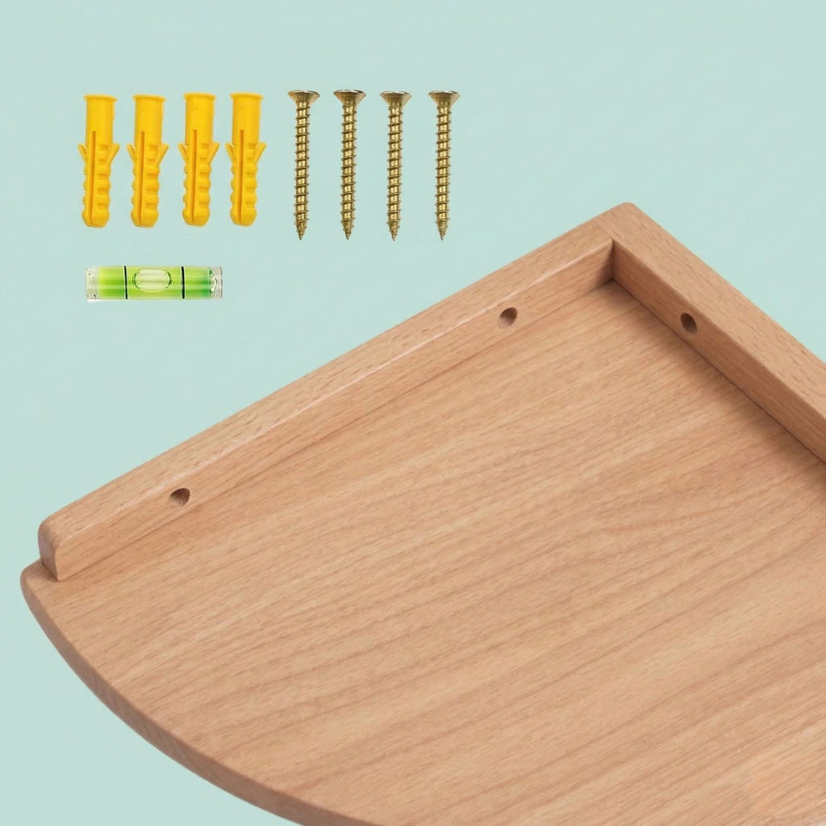 Corner Wall Shelf, Walnut Semi-Circle, Wall-Mounted