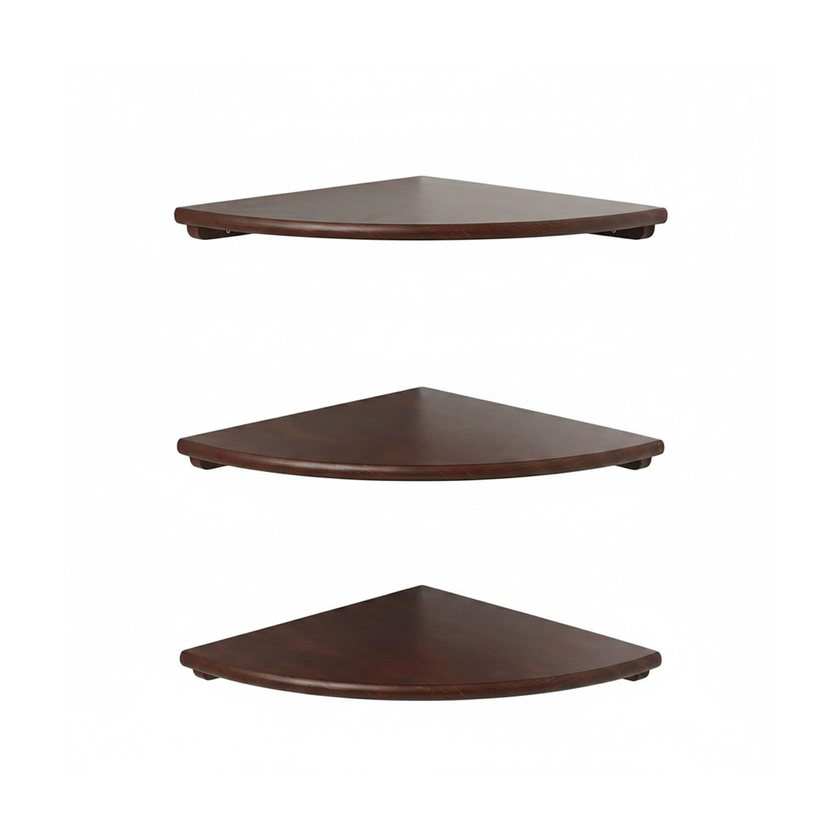Corner Wall Shelf, Walnut, Wall-Mounted Semi-Circle