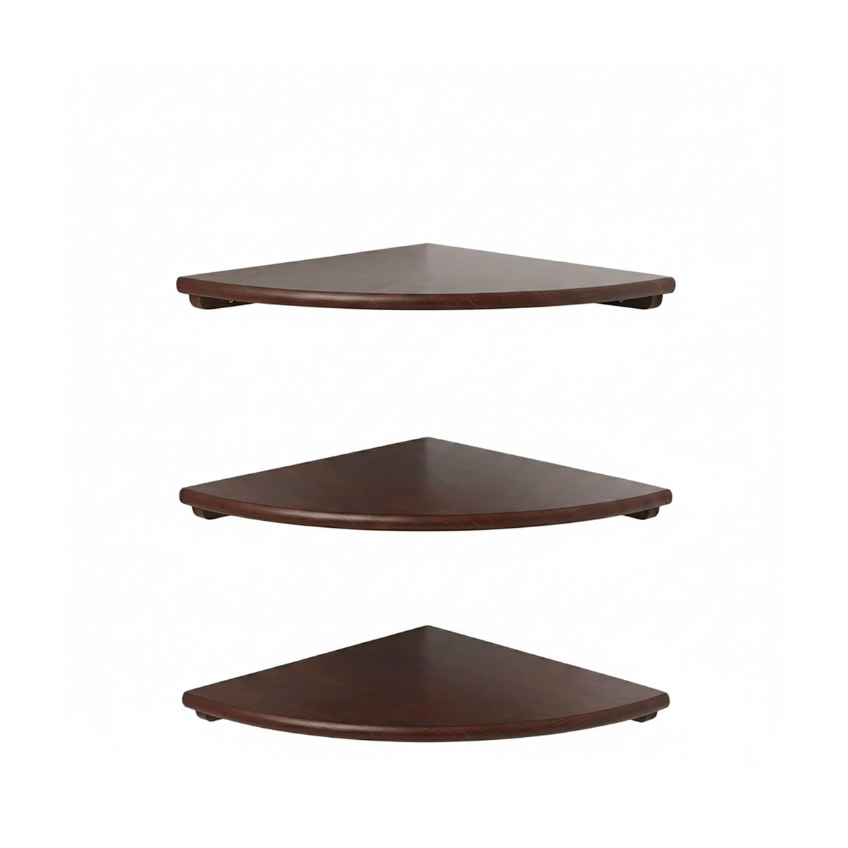 Corner Wall Shelf, Walnut, Wall-Mounted Semi-Circle