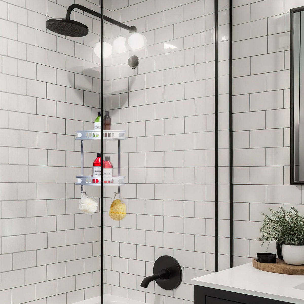 Corner shelf for shower