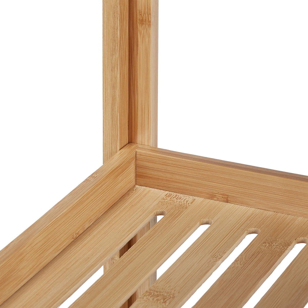 Corner shelf in bamboo with 3 shelves