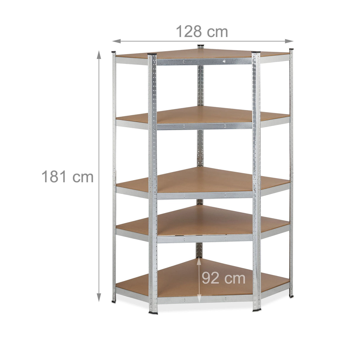 Corner shelf with 5 shelves