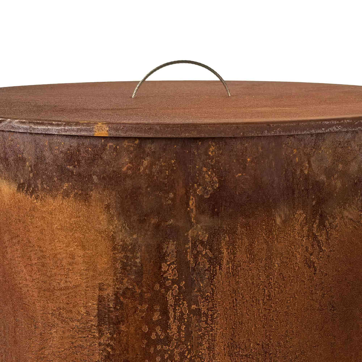 Corten Steel Fire Bowl with Lid – Tall Design