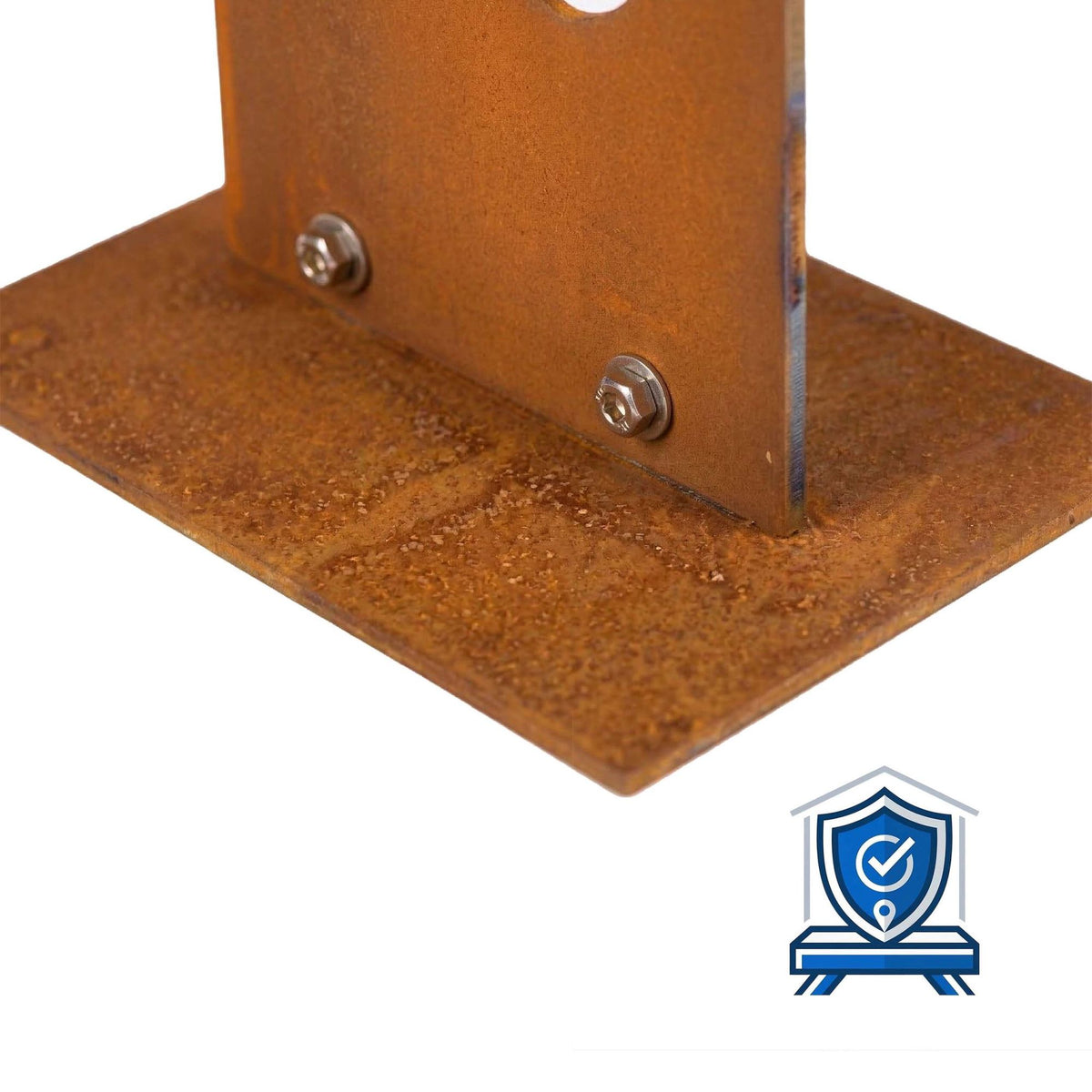 Corten Steel Garden Sign – Rustic Patina, Base Plate