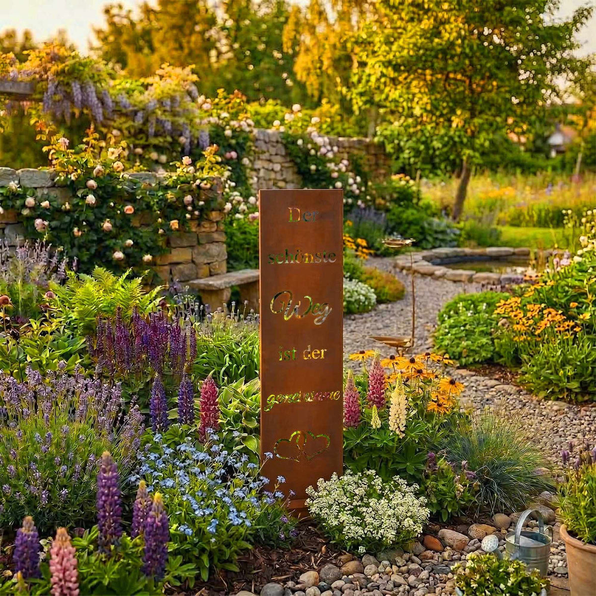 Corten Steel Garden Sign – Weather-Resistant Outdoor Decor