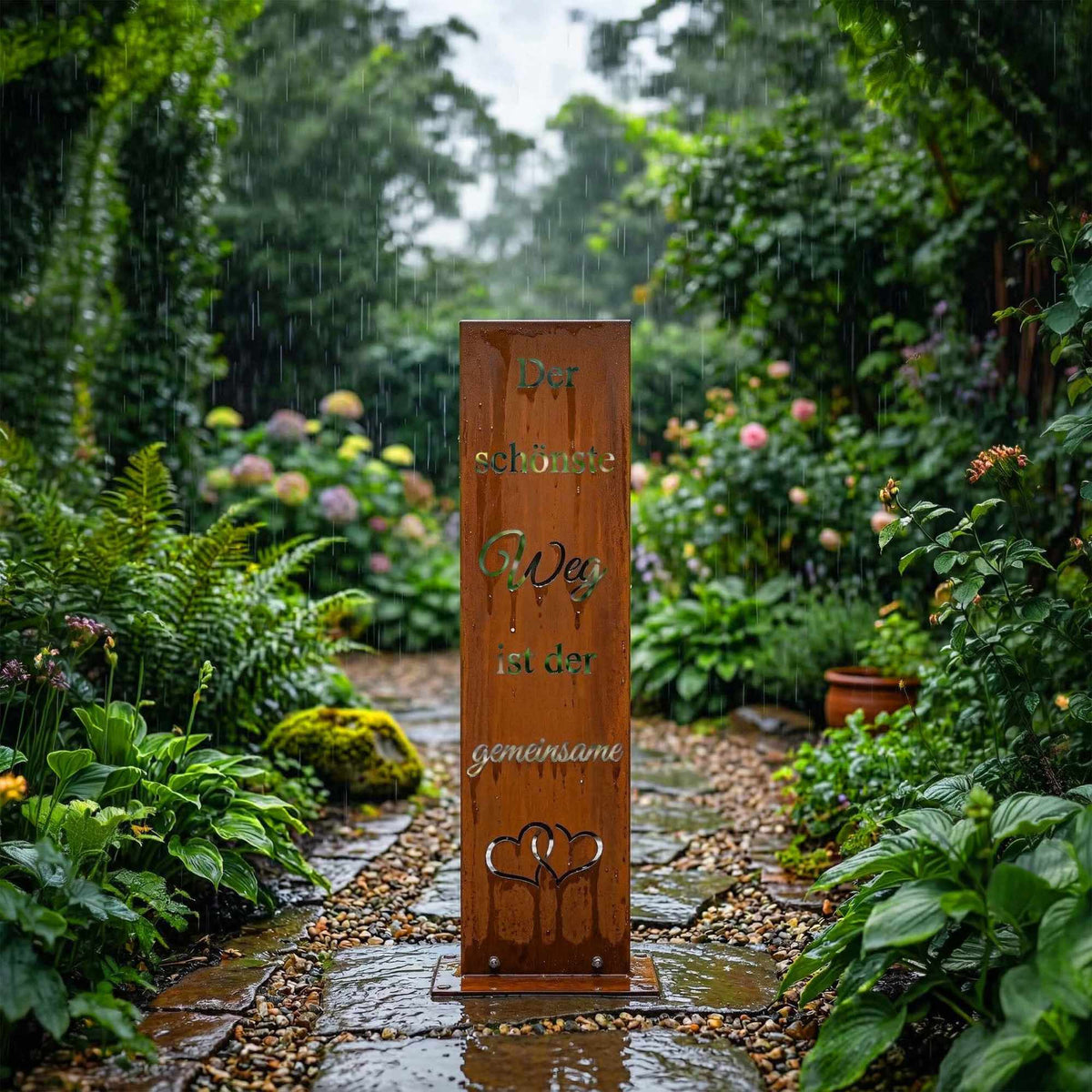 Corten Steel Garden Sign – Weather-Resistant Outdoor Decor