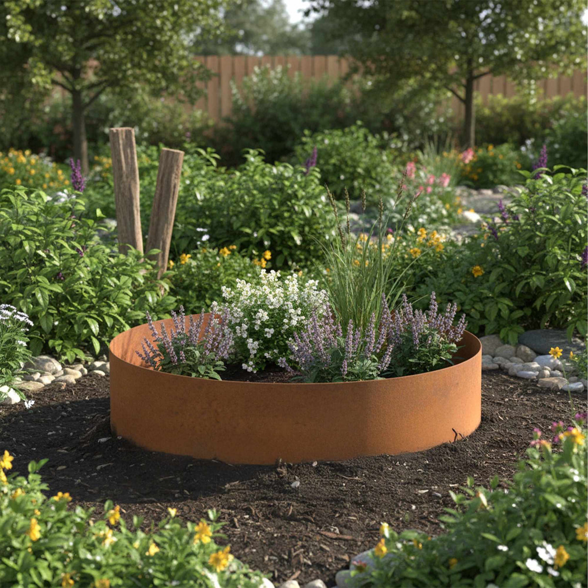 Corten Steel Tree Ring, Rust Finish, 20 x 70 cm