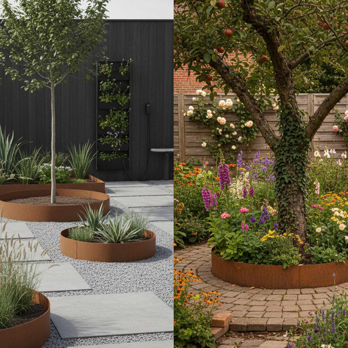 Corten Steel Tree Ring, Rust Finish, 20 x 70 cm