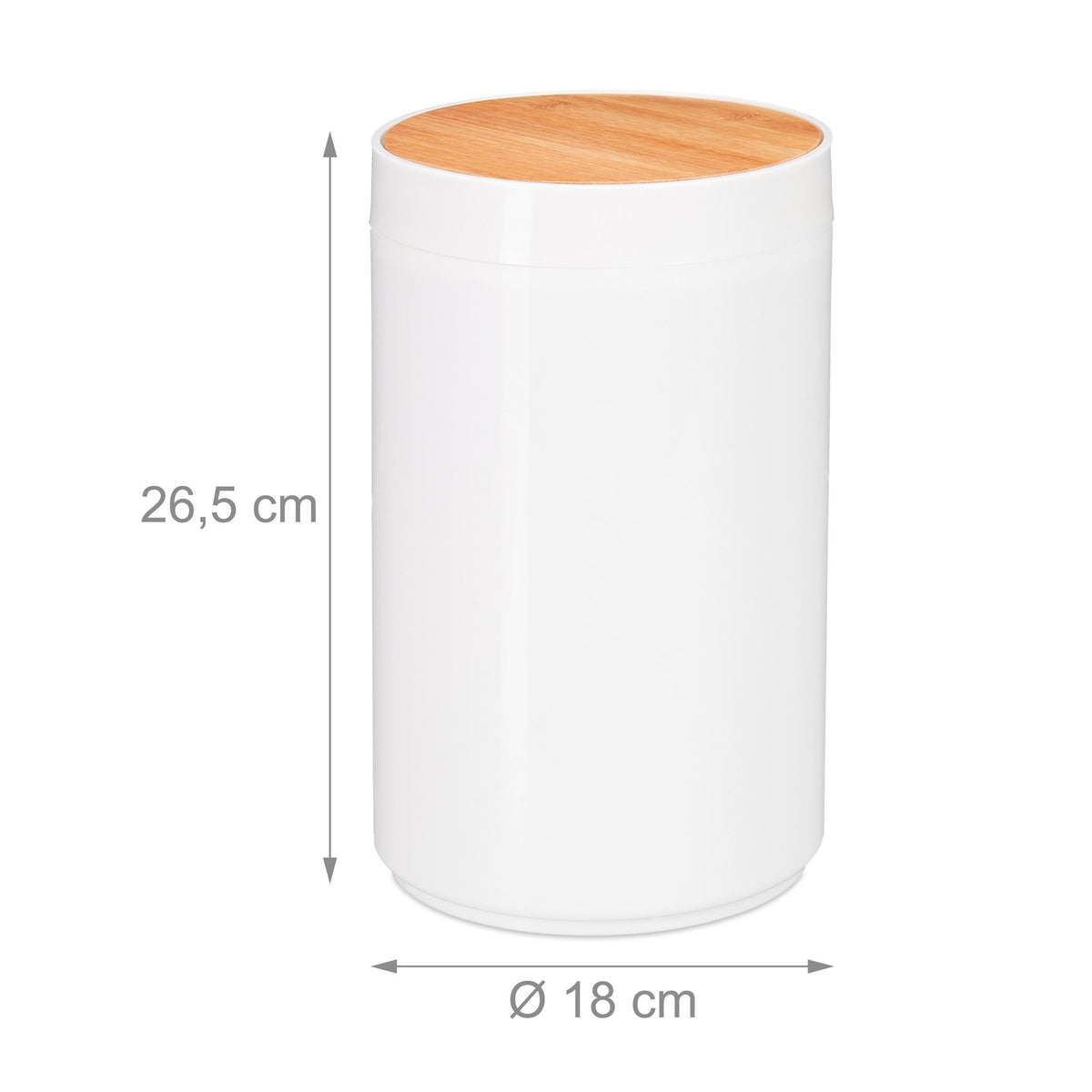 Cosmetic basket with swivel lid in bamboo