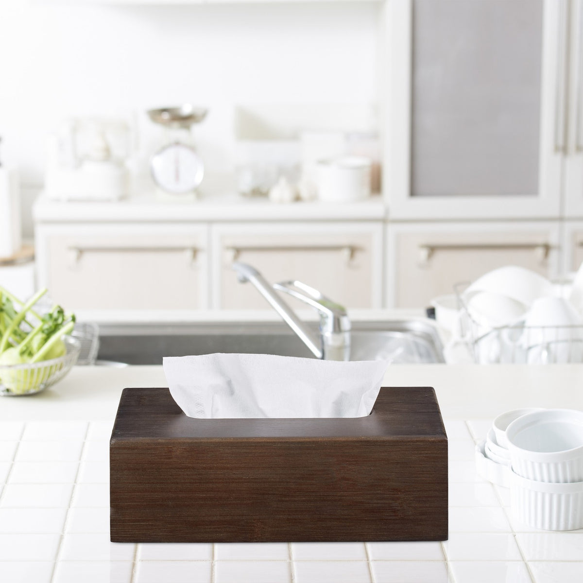 Cosmetic napkin box Bamboo brown