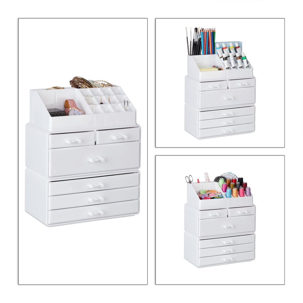 Cosmetics storage with 6 drawers