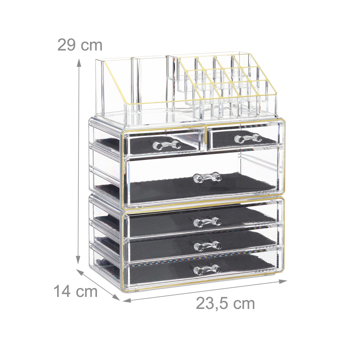 Cosmetics storage with 6 drawers