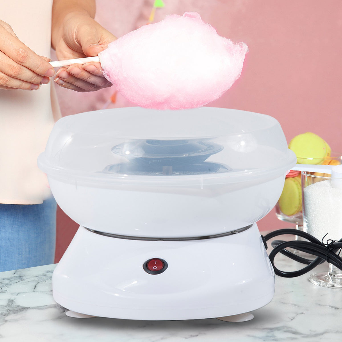 Cotton Candy Machine Model 1 In White, Ideal For Parties And Celebrations, Easy To Use