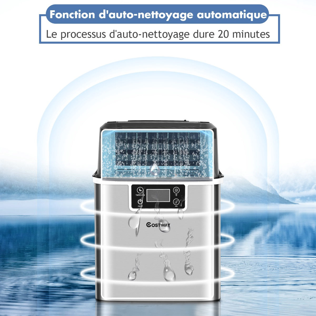 Countertop Ice Maker, 18 kg/day, 3.2 L, Self-Cleaning
