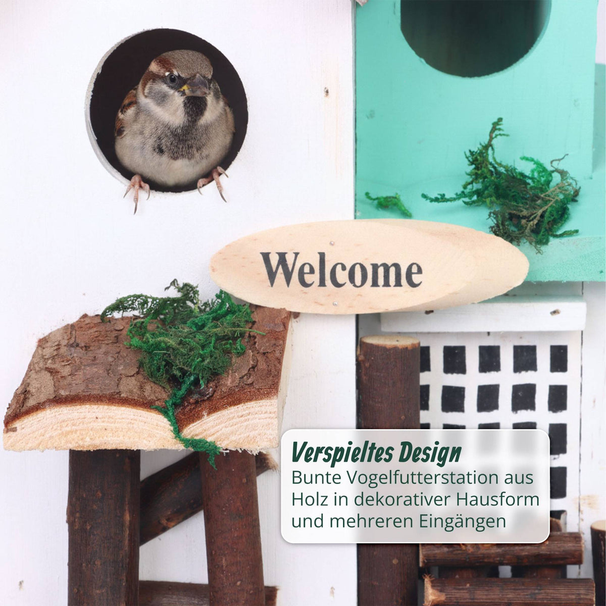 Country-Style Birdhouse, Weatherproof Pine