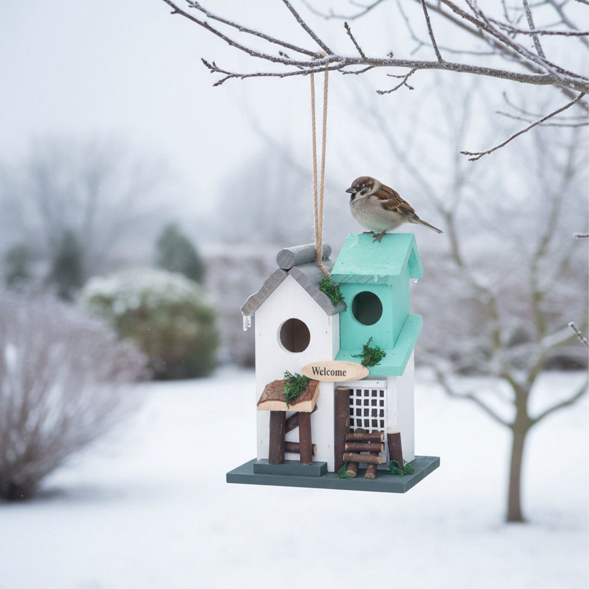 Country-Style Birdhouse, Weatherproof Pine