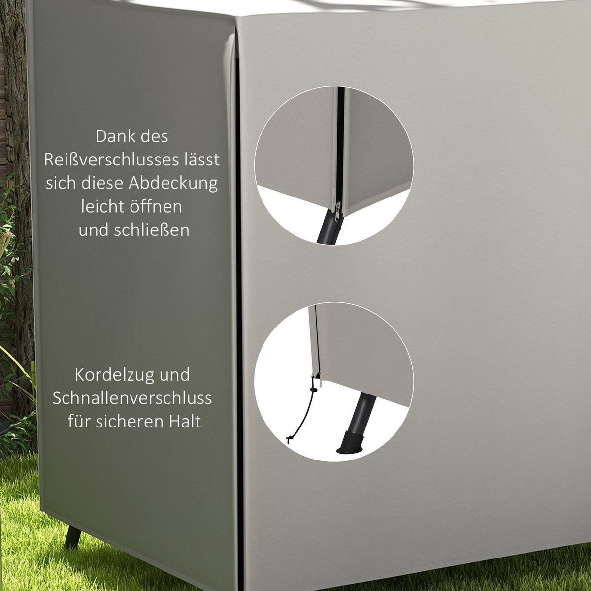 Cover For Garden Swing Protective Cover Waterproof With Sun Protection, Oxford, Gray, 177X114X152Cm