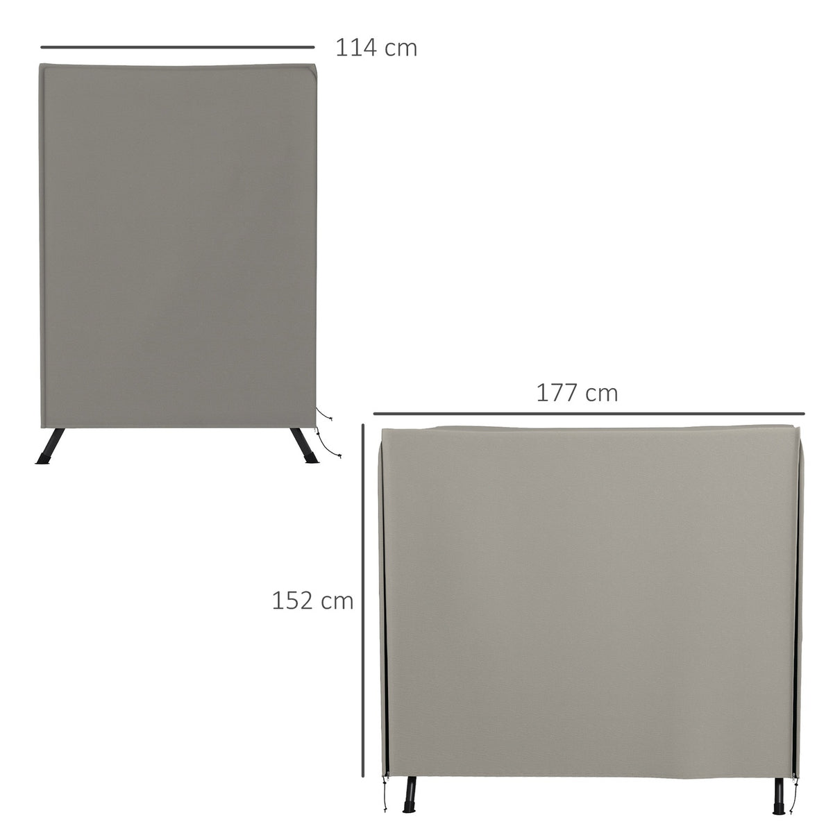 Cover For Garden Swing Protective Cover Waterproof With Sun Protection, Oxford, Gray, 177X114X152Cm