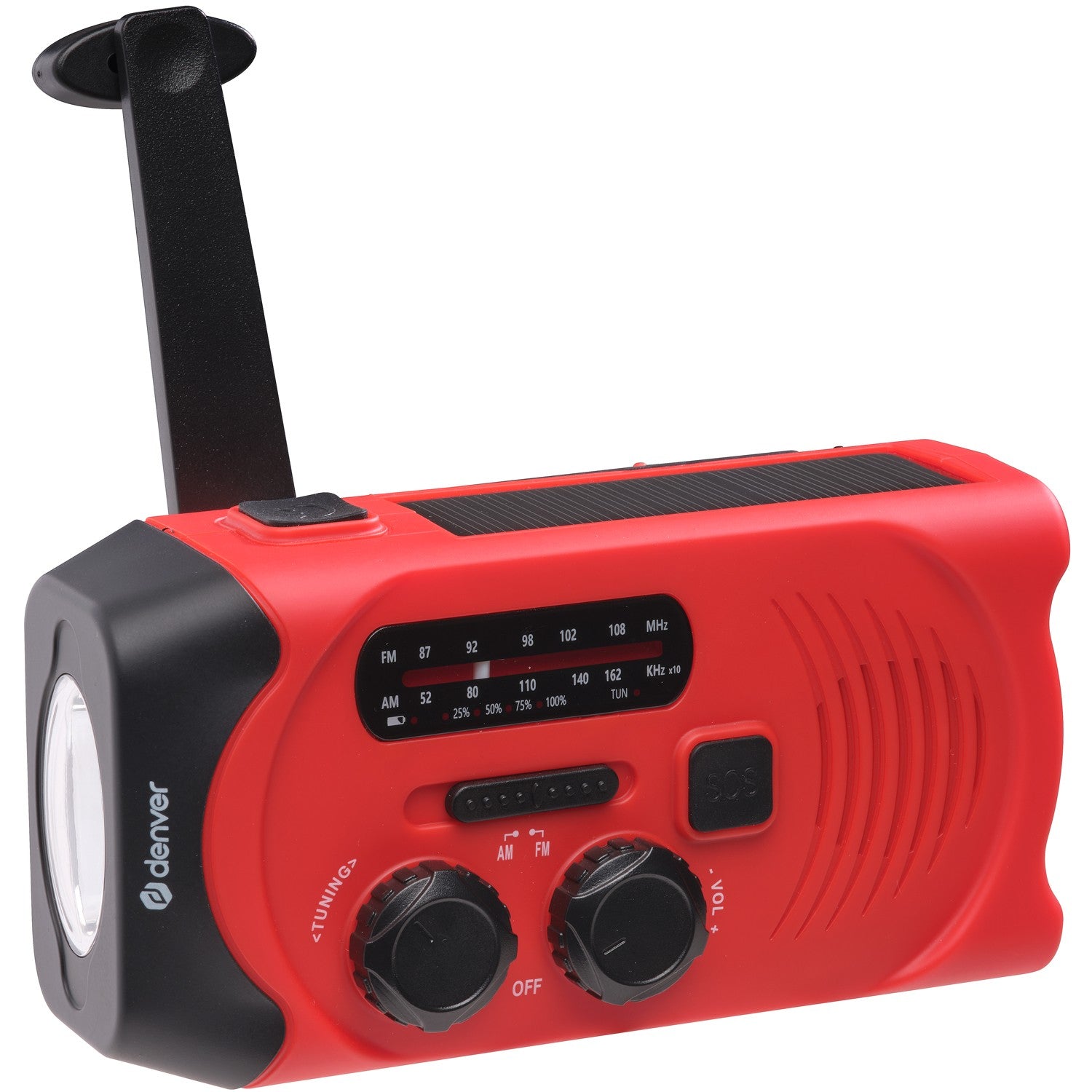 Crank radio with solar charging