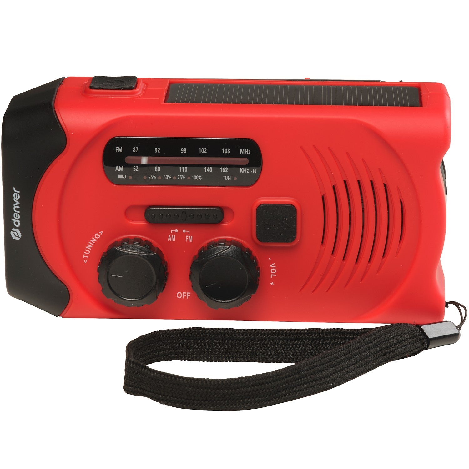 Crank radio with solar charging