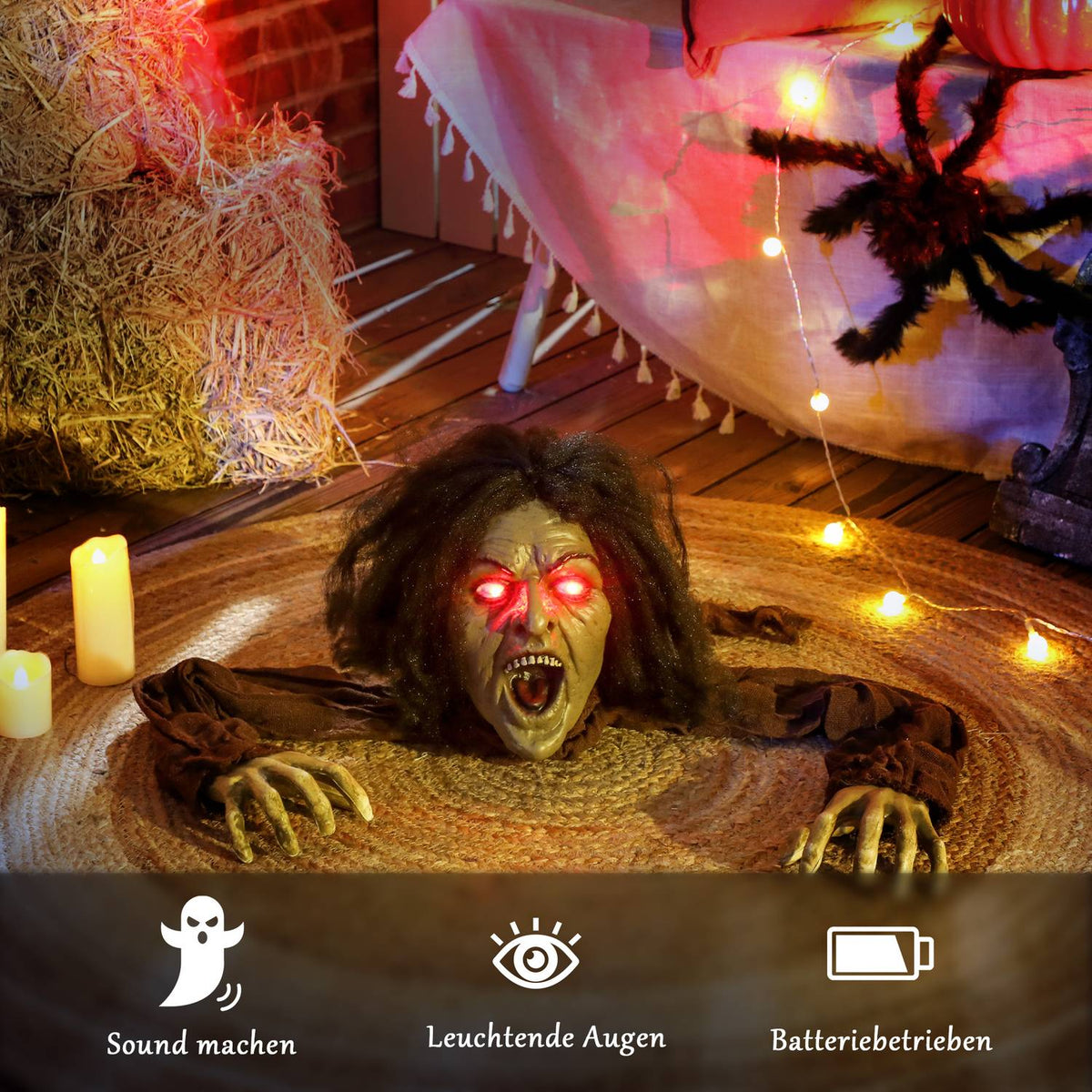Crawling Zombie Decoration with Lights & Sound
