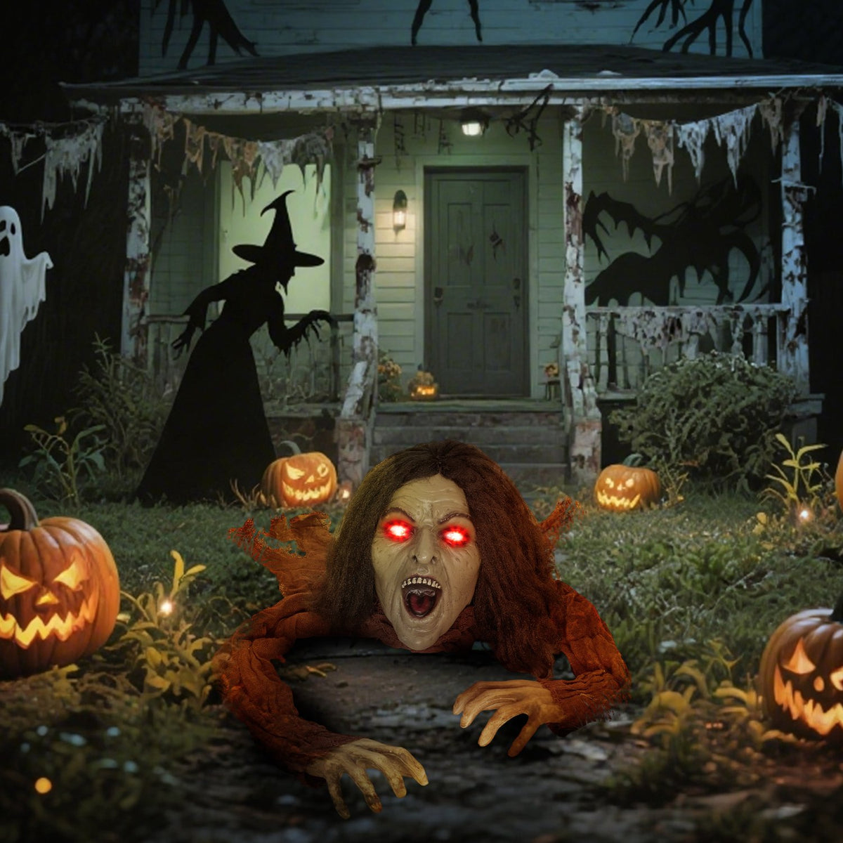 Crawling Zombie Decoration with Lights & Sound