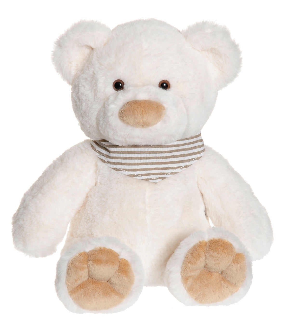 Cream Teddy Bear with Scarf, 35cm, Recycled Fill