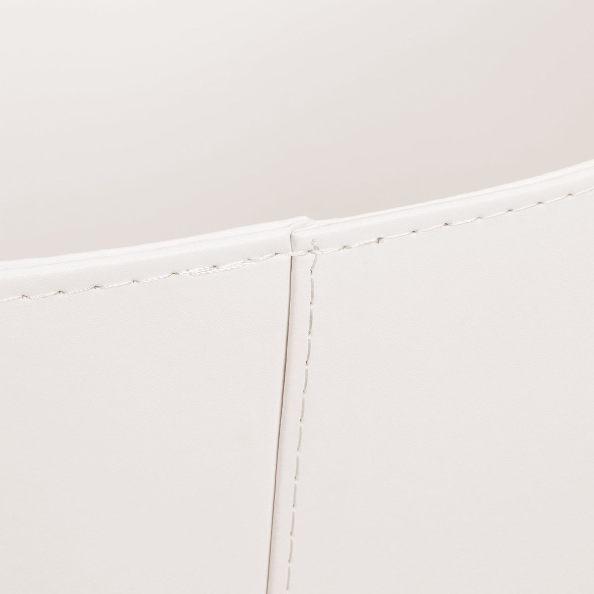 Cream White Wooden basket Artificial leather