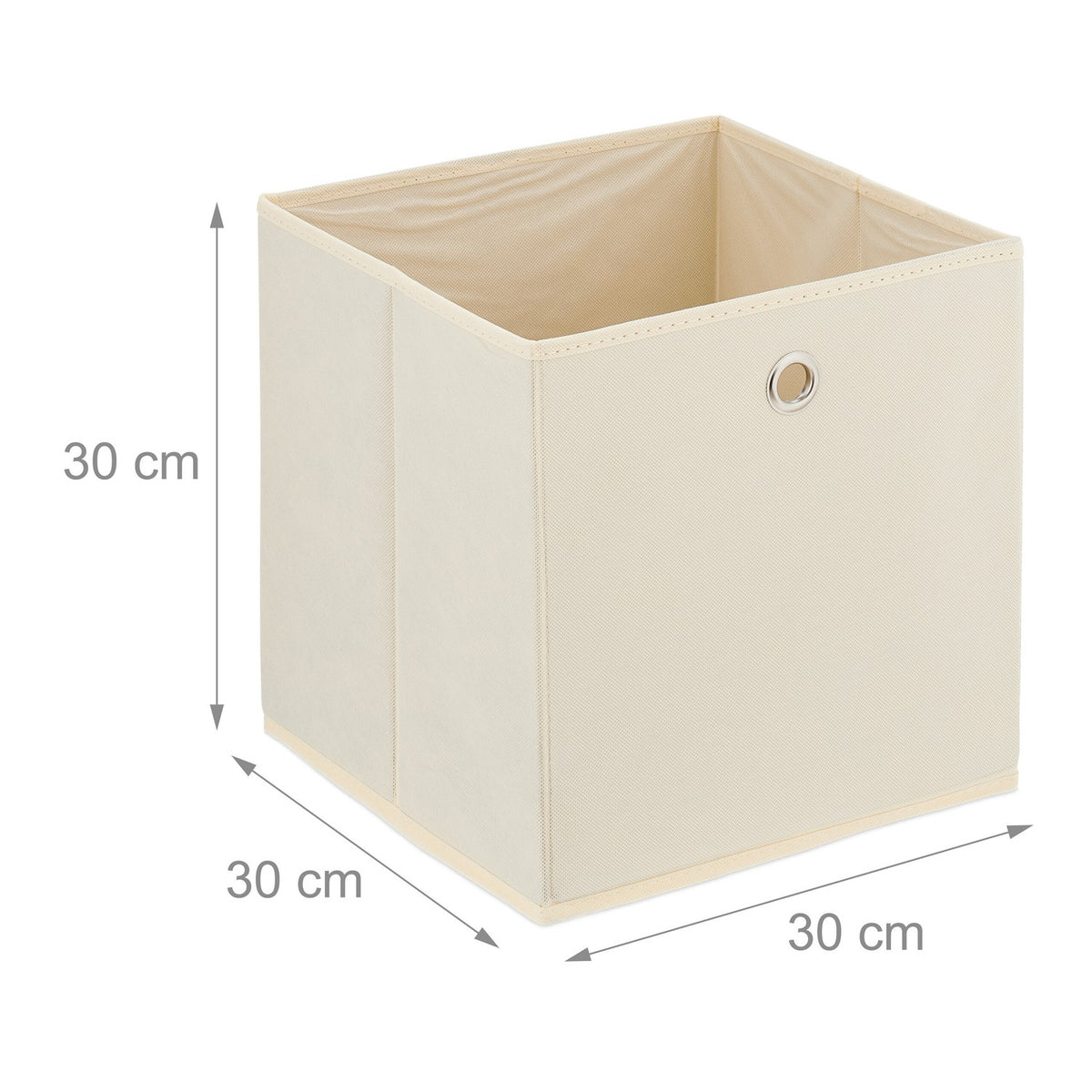 Creme Storage Boxes with Grip, Set of 4