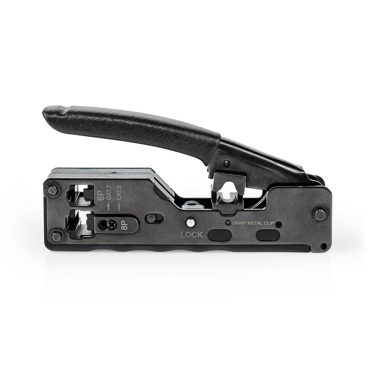 Crimping pliers | CAT5 / CAT5e / CAT6 / CAT6a / CAT7 / RJ12 / RJ45 | Cutting / Pliers | ABS / Steel | Black