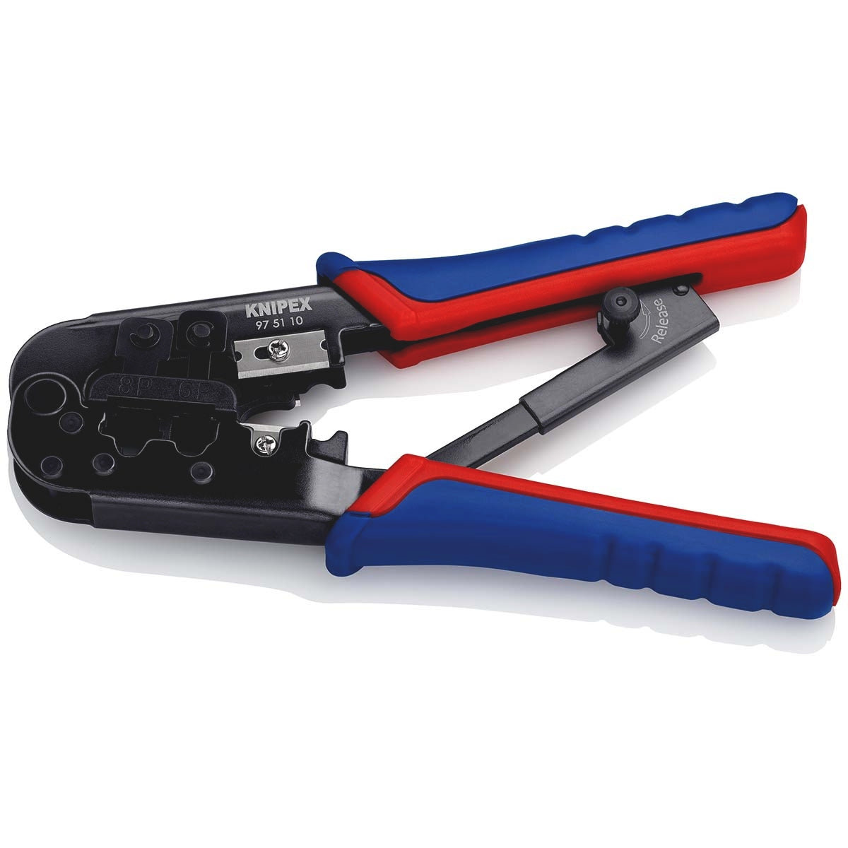 Crimping tool for modular connectors Western plugs RJ11/12 (6-pin) 9.65 mm, RJ45 (8-pin) 11.68 mm