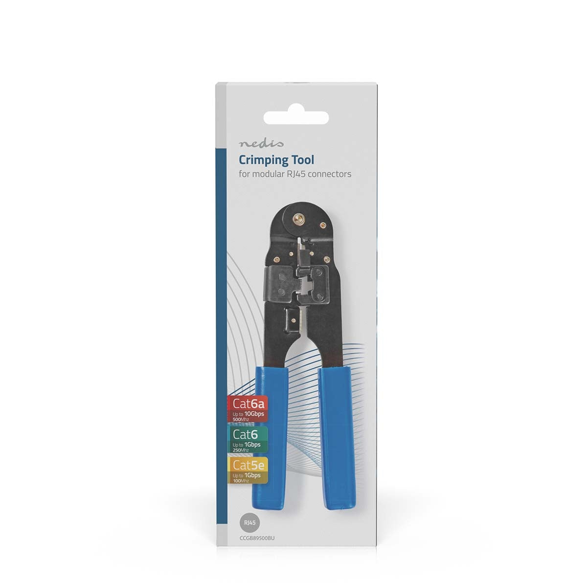 Crimp pliers | CAT5e / CAT6 / CAT6a | Cutting / Plier / Stripping | ABS / Steel | Blue