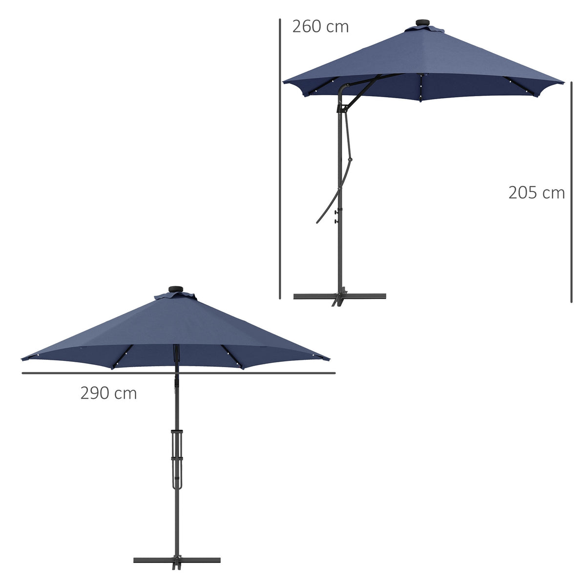 Cross Base And Protective Cover, Steel Construction, Dark Blue
