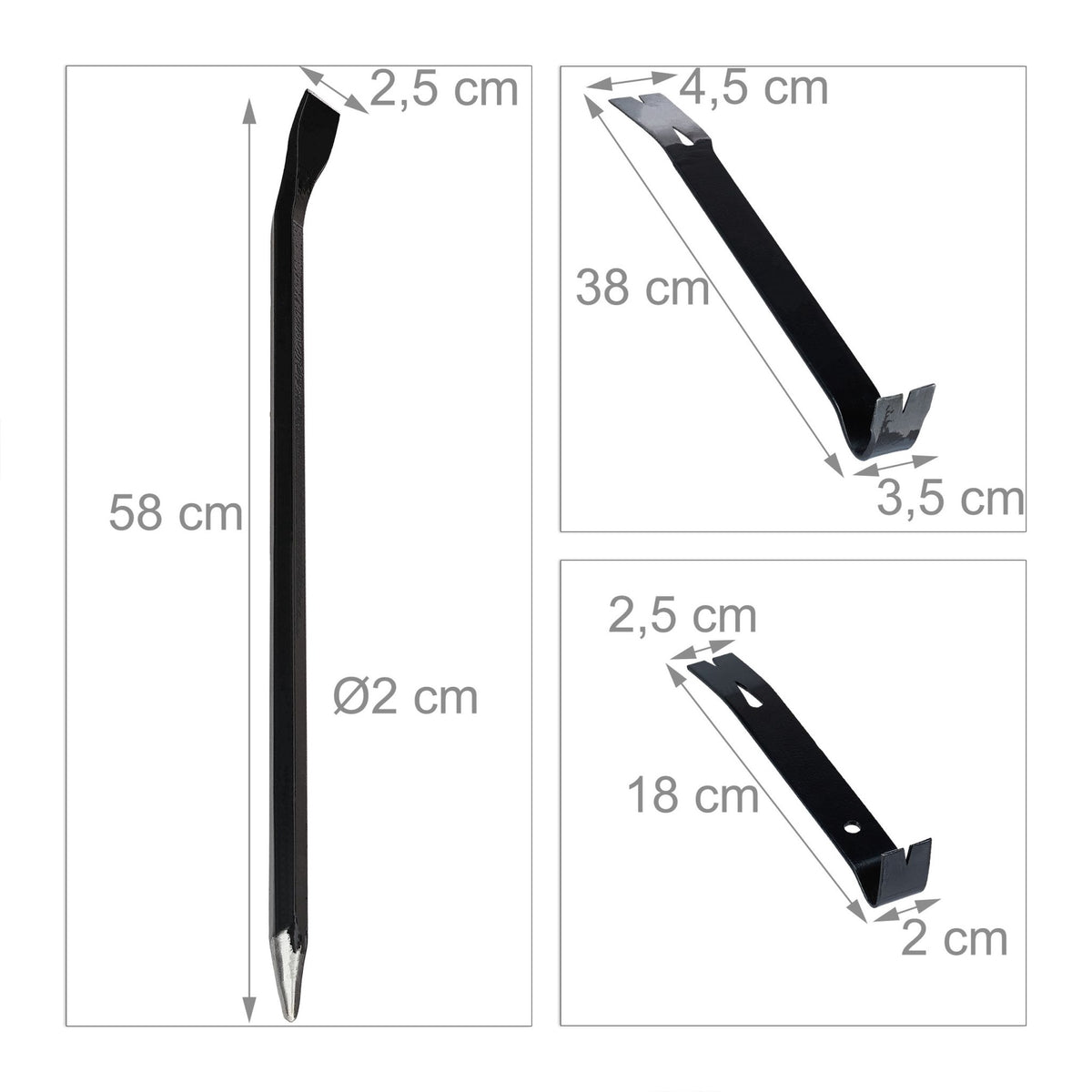 Crowbar set 5 parts