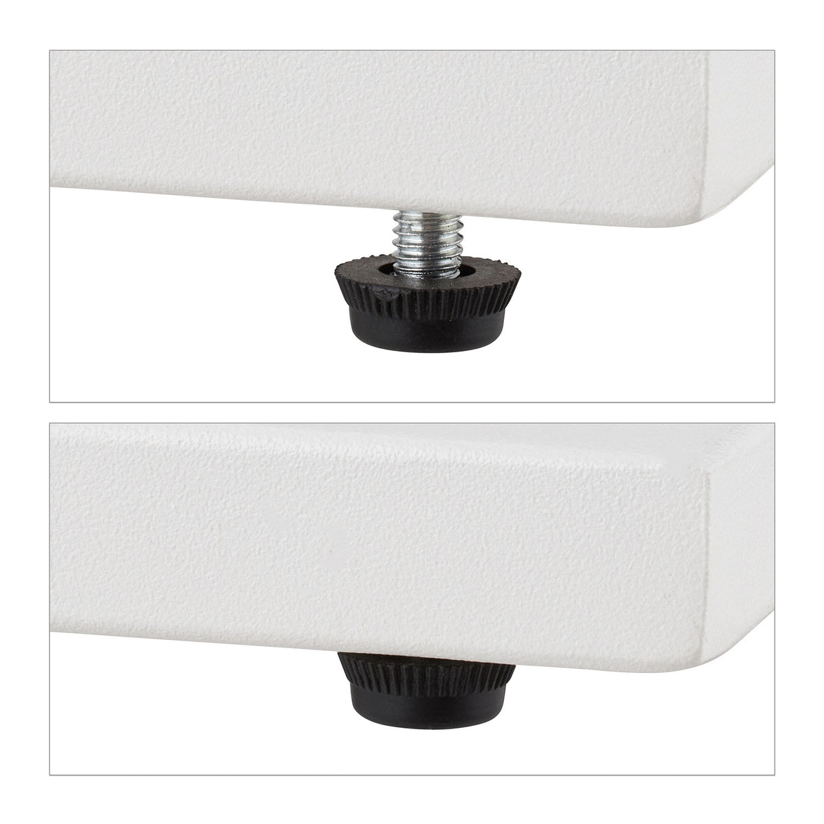C-shaped side table in white