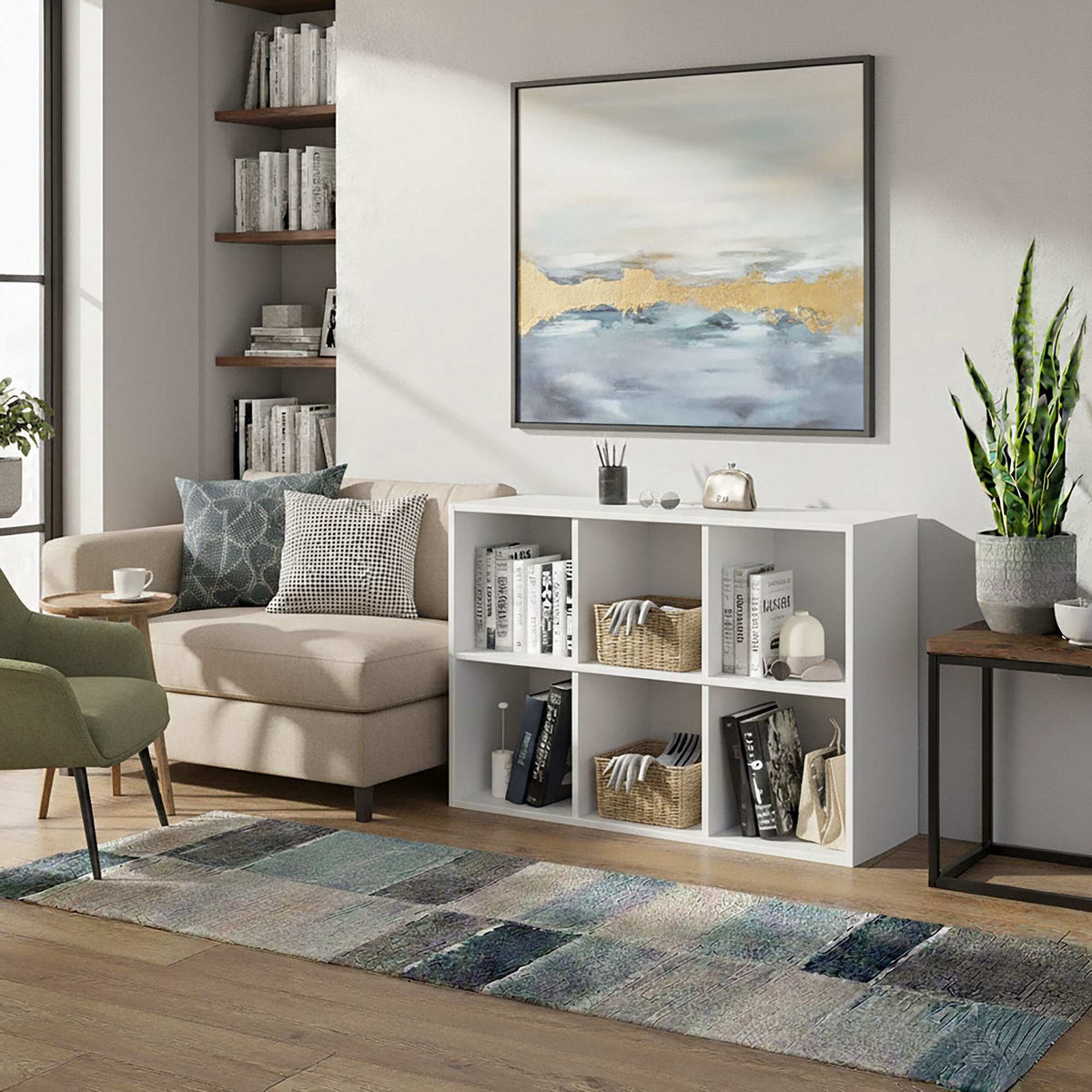 Cube Bookcase – Freestanding Shelf with Open Compartments