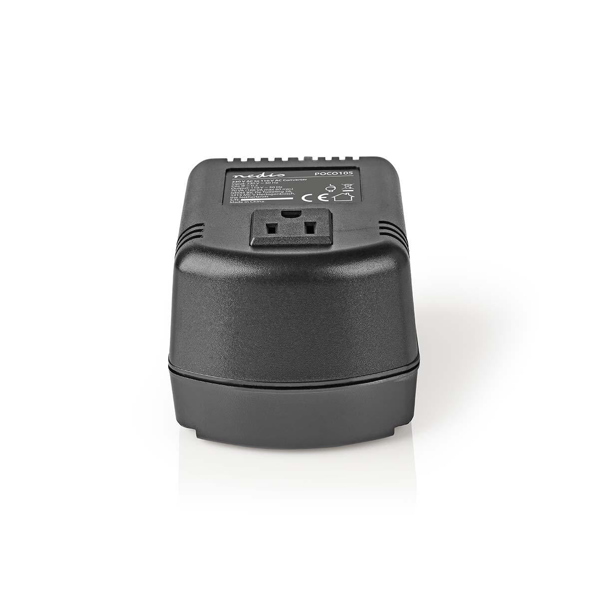 Current converter | Power adapter | 230 V AC 50 Hz | 100 W | Grounded contact | Black
