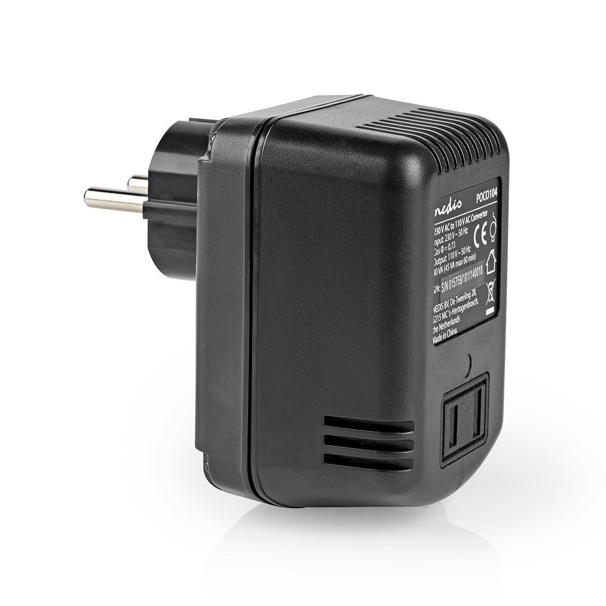 Current converter | Power adapter | 230 V AC 50 Hz | 45 W| Grounded contact | Black