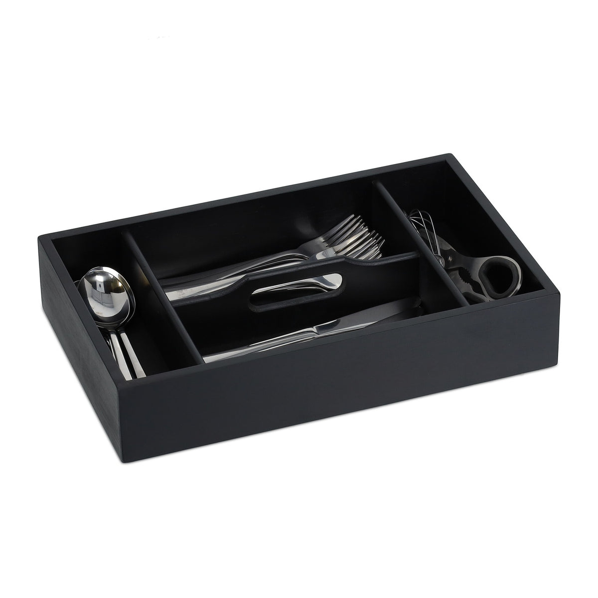 Cutlery Tray with Handle – 4 Compartments, Bamboo
