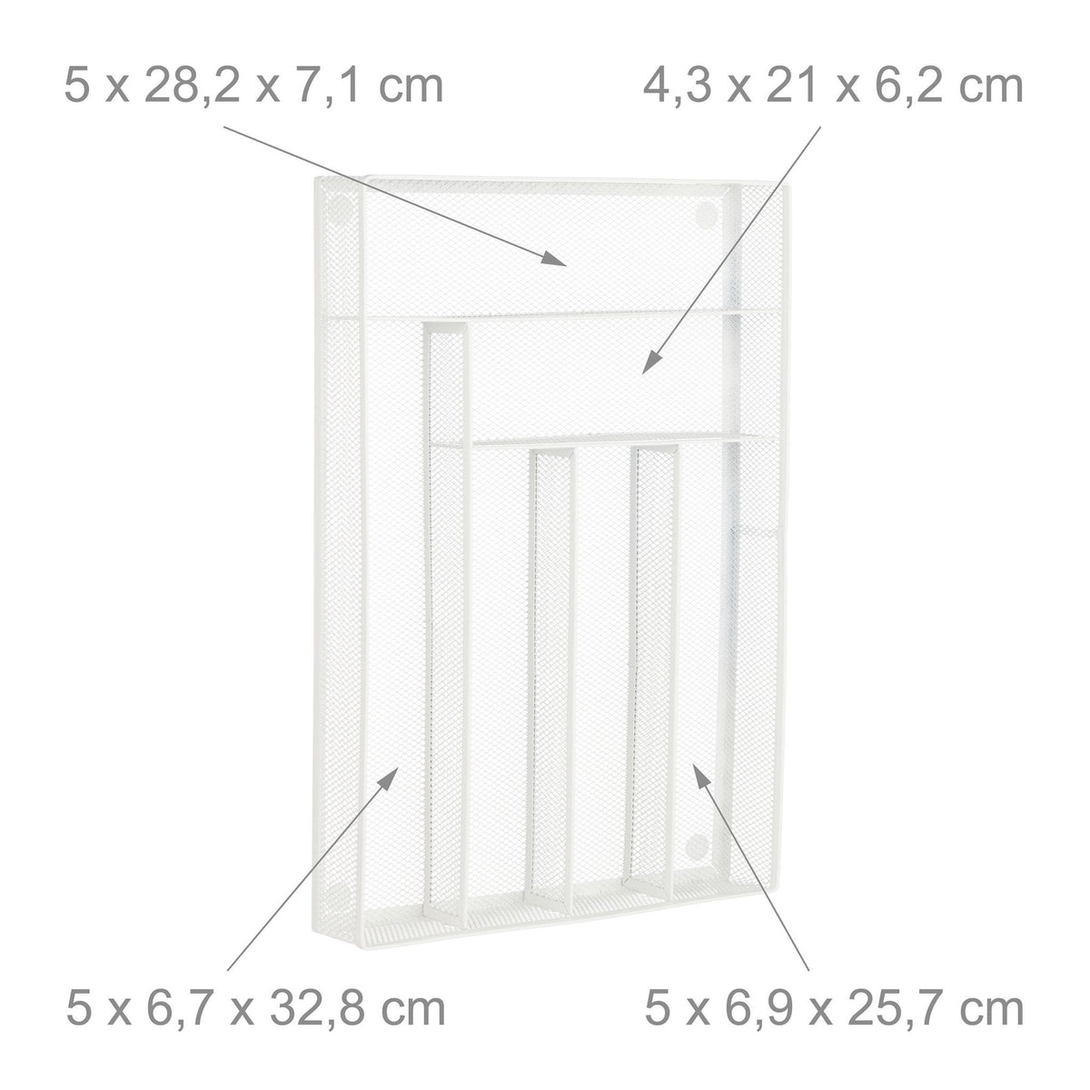 Cutlery box 6 compartments metal