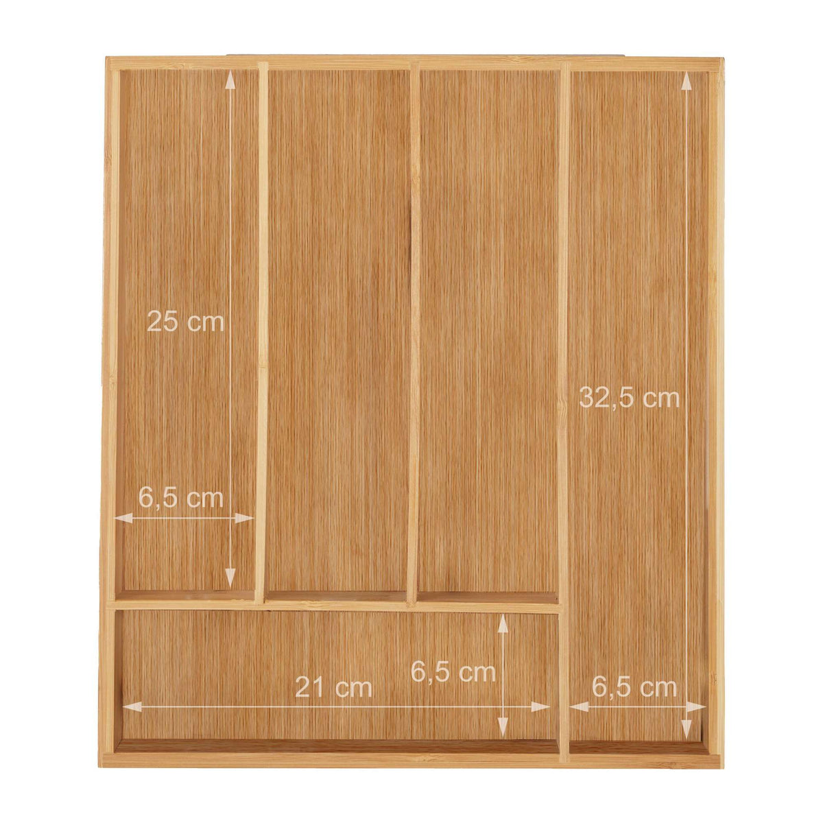 Cutlery box bamboo 5 compartments