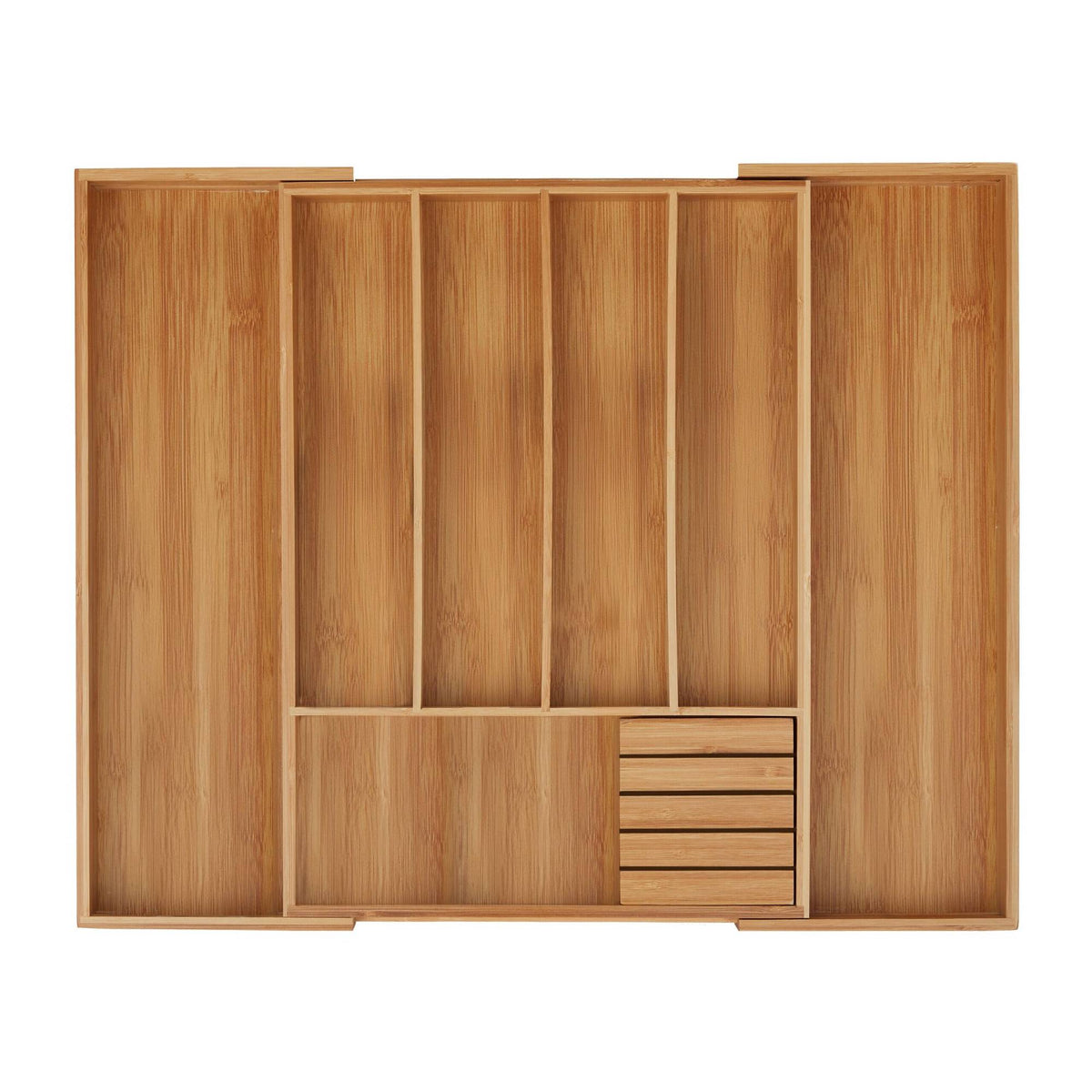 Cutlery box bamboo extendable