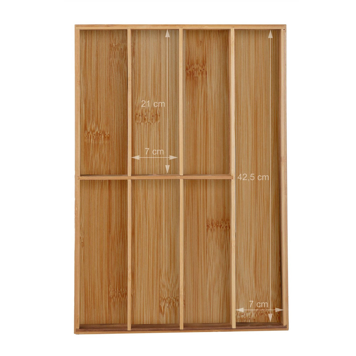 Cutlery tray in bamboo 7 compartments