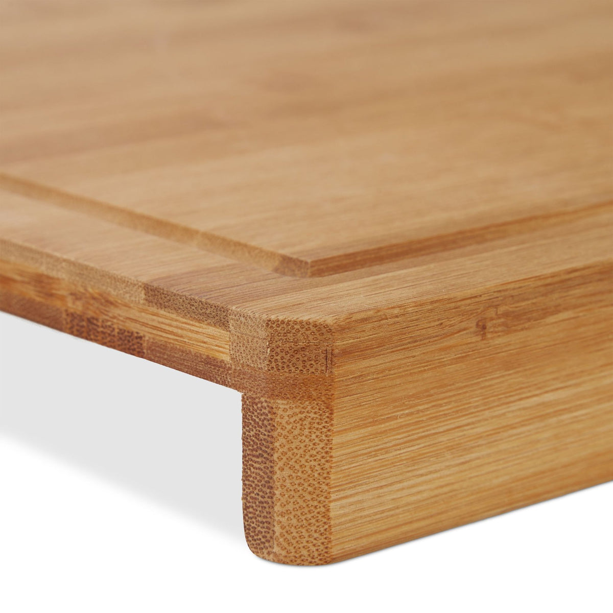 Cutting board with bent edge