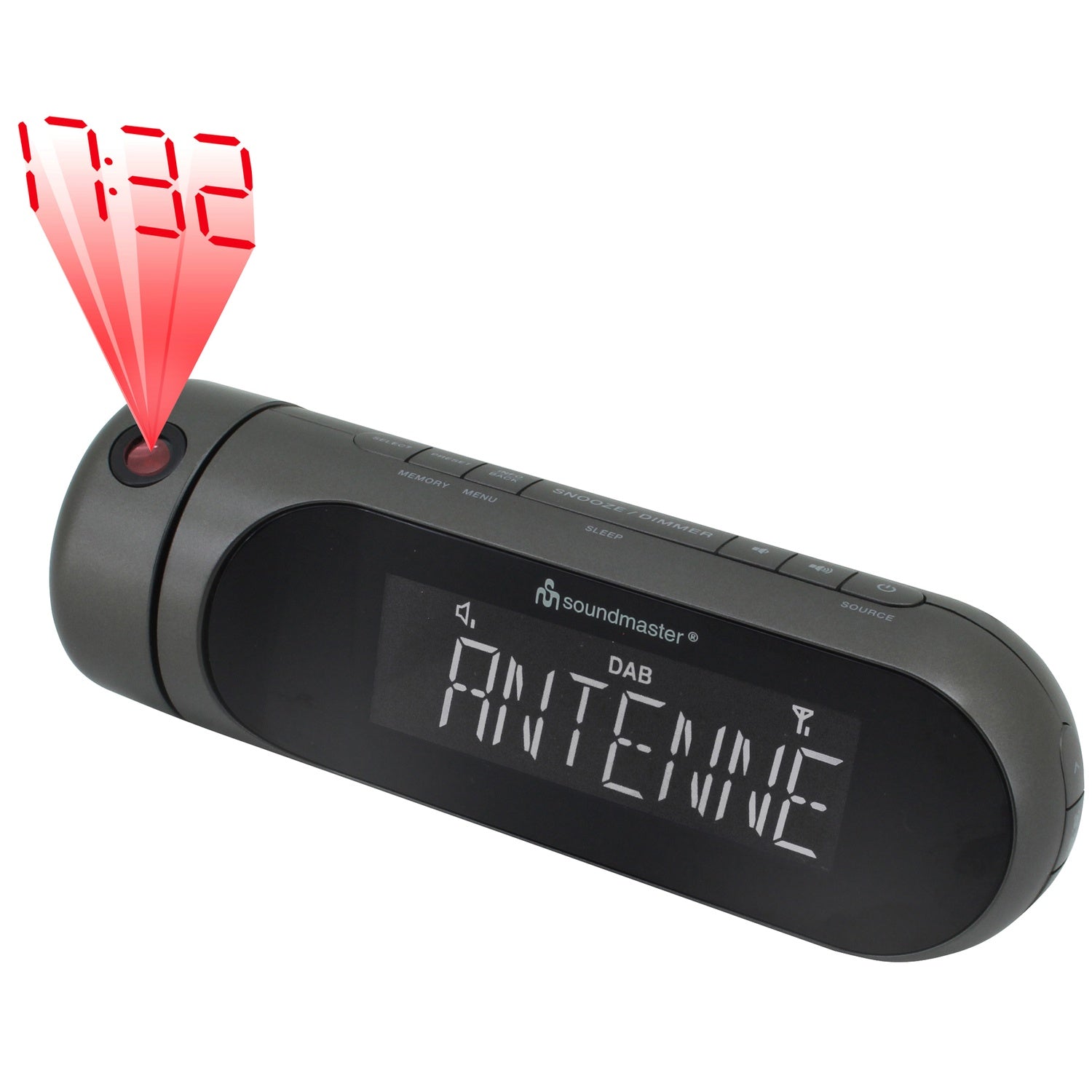DAB+/FM-RDS Clock radio with projection