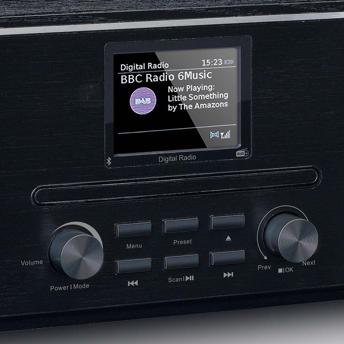 DAB+ FM radio with CD MP3 player Bluetooth Black