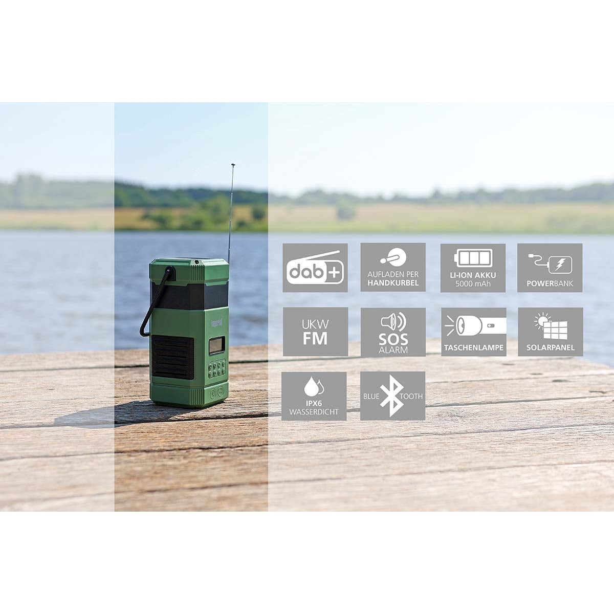 DABMAN OR 3 Battery-operated DAB+/FM outdoor radio with Bluetooth